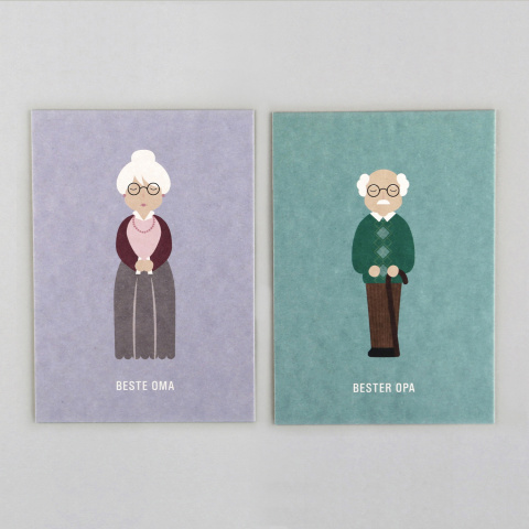Oma und Opa Set // Postkarte